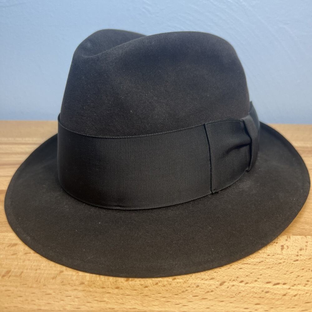 Vtg Churchill Fedora Hat Felt Mens Classic Sz 7 1/4 Wolf Brothers Florida Brown